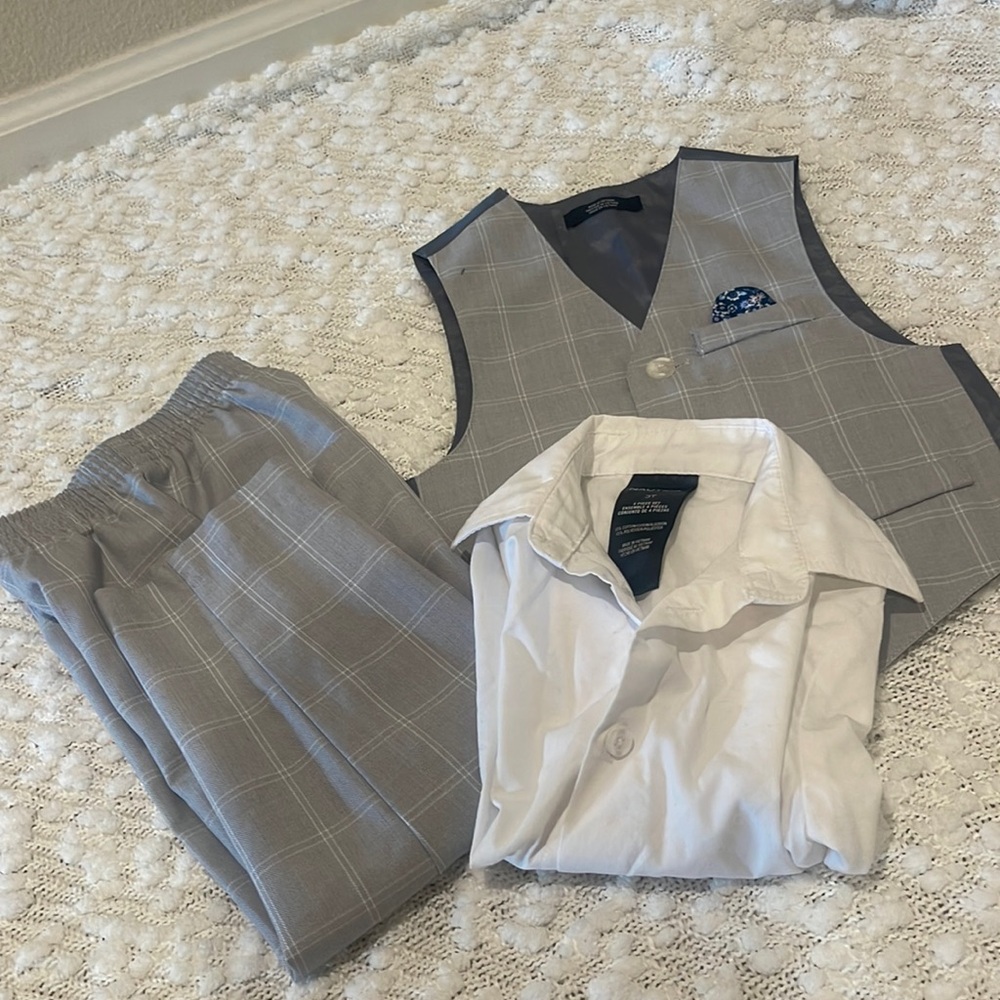 3 piece light grey set for toddler boys
